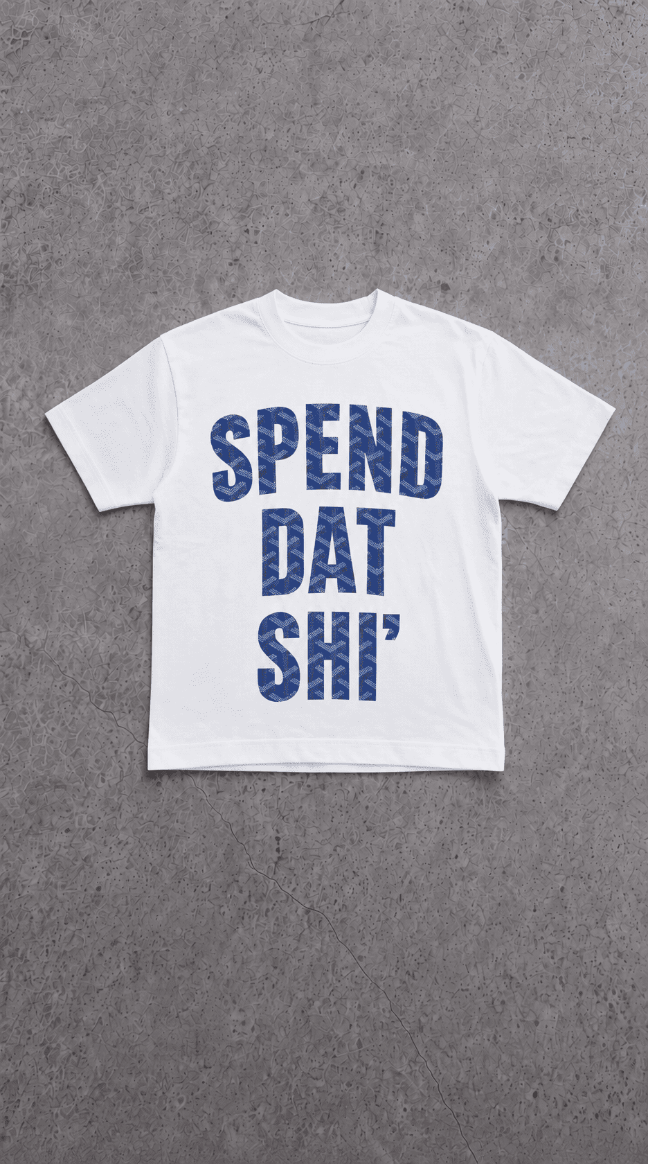 T-SHIRT SPEND DAT SHI' Wite/Blue
