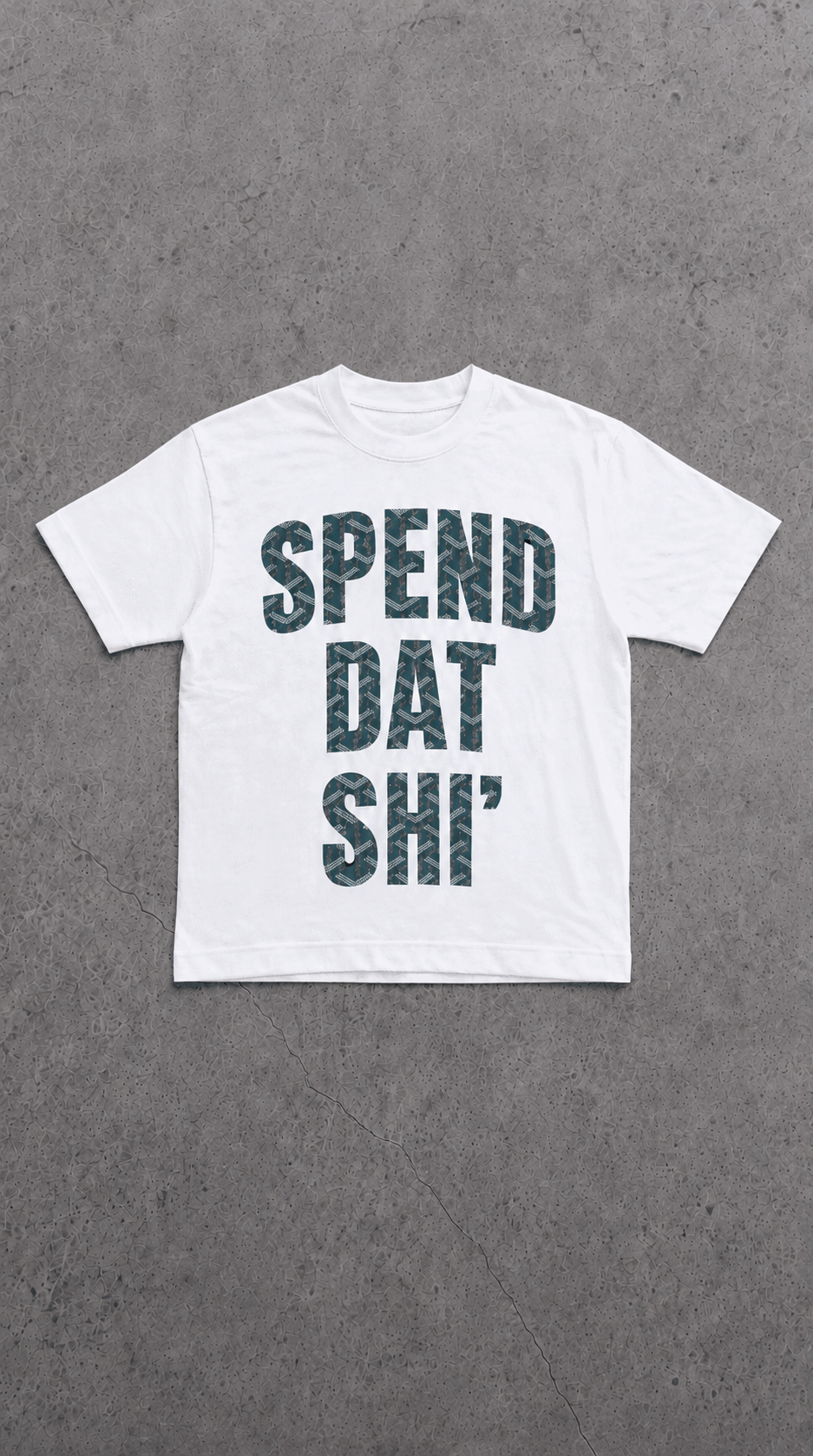 T-SHIRT SPEND DAT SHI' Wite/Green