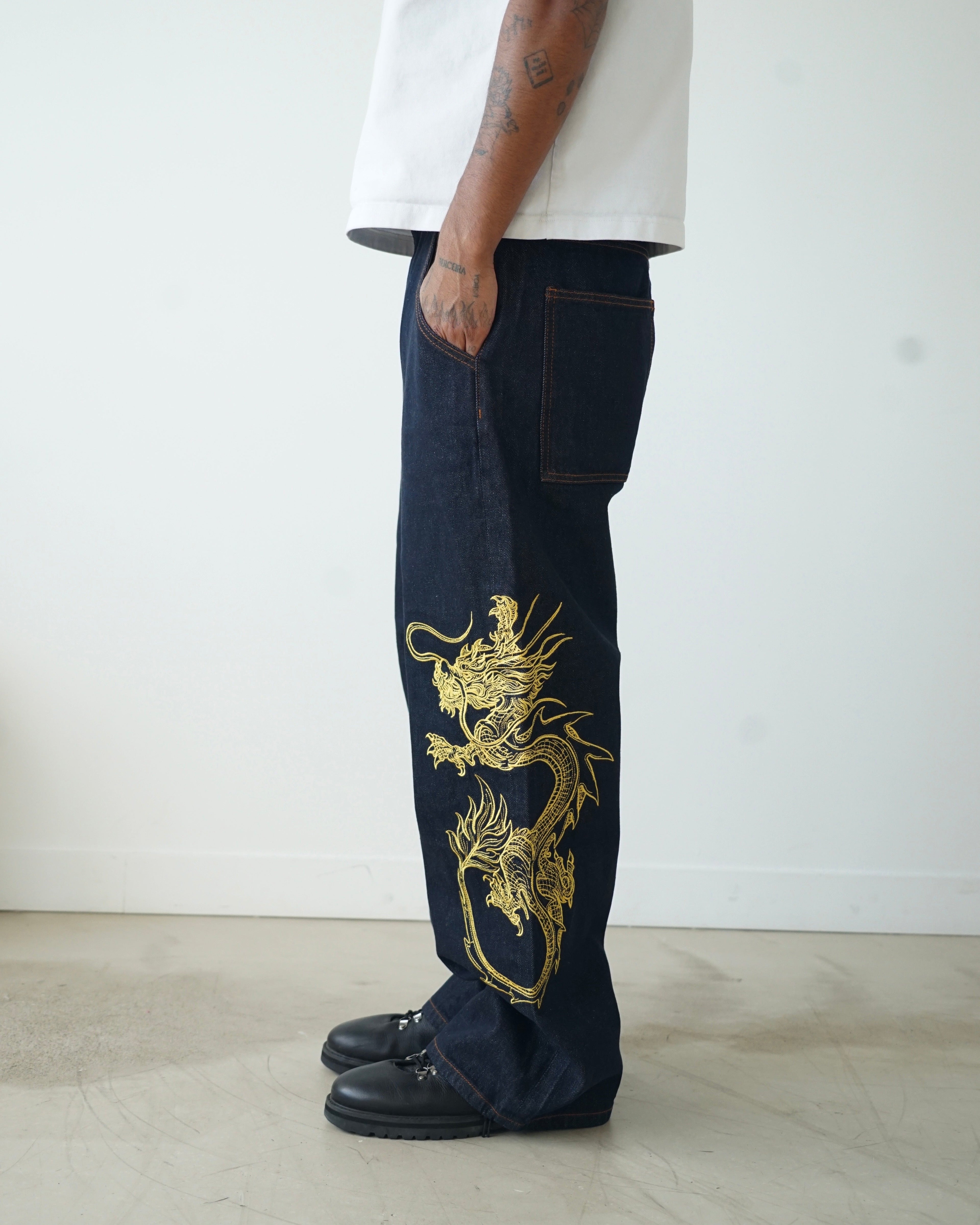 Chinese Dragon Denim Jeans