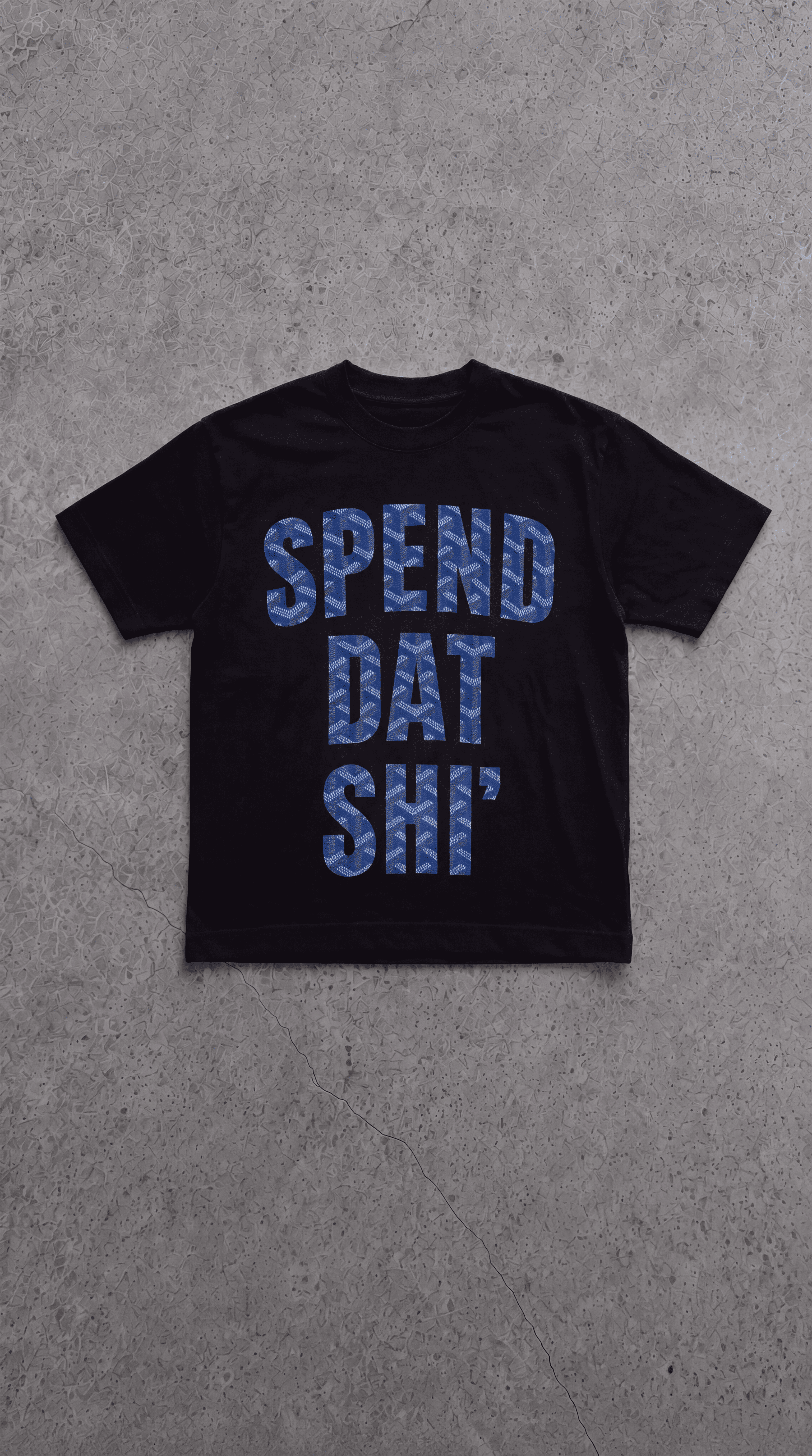 T-SHIRT SPEND DAT SHI' Black/Blue