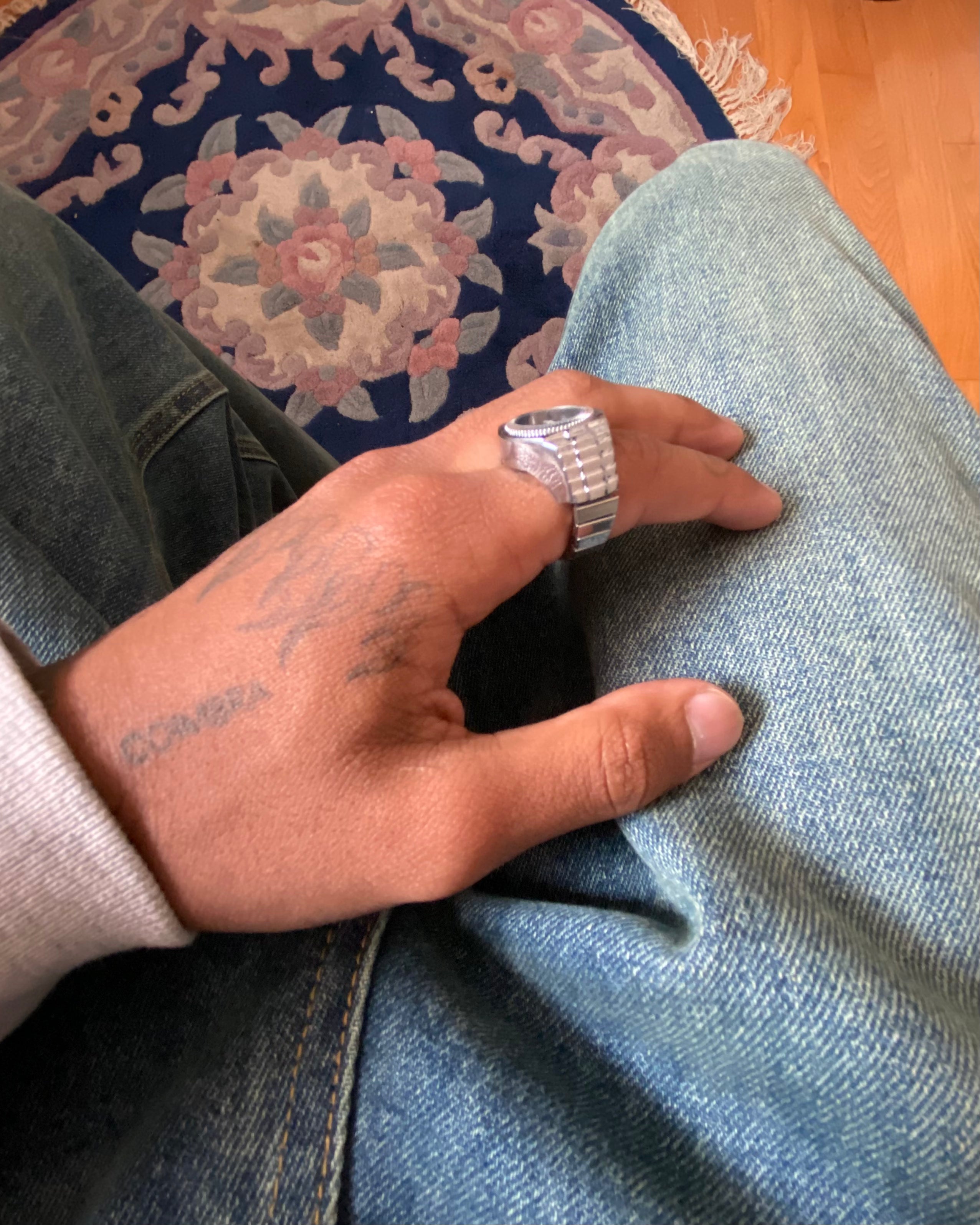 Silver Clock Ring
