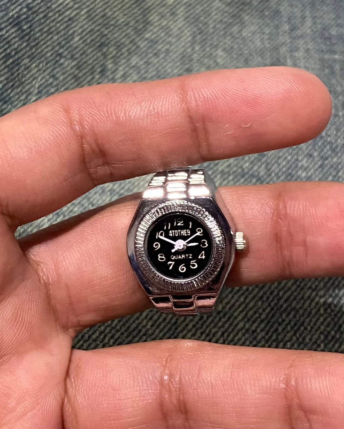 Silver Clock Ring