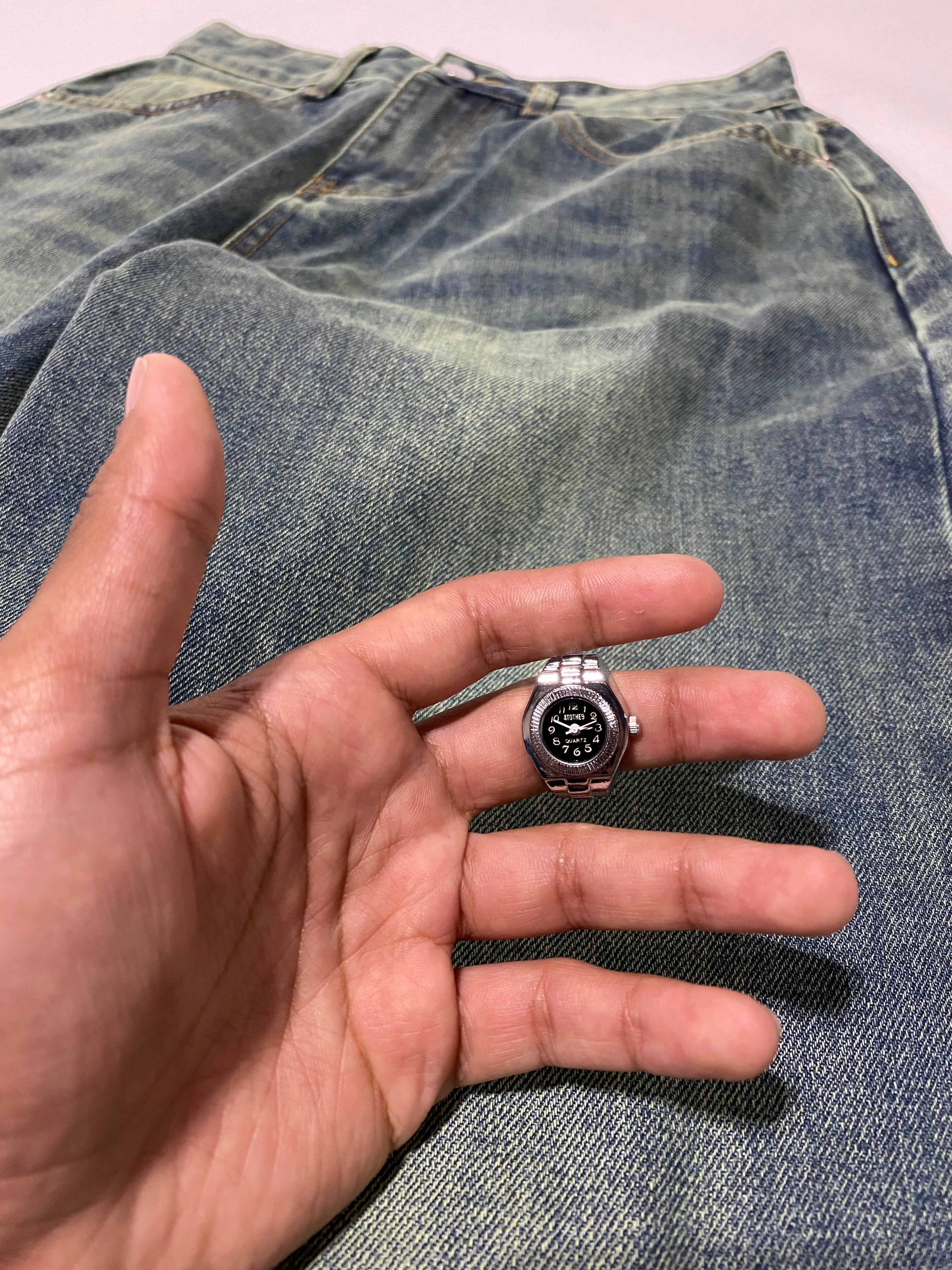 Silver Clock Ring
