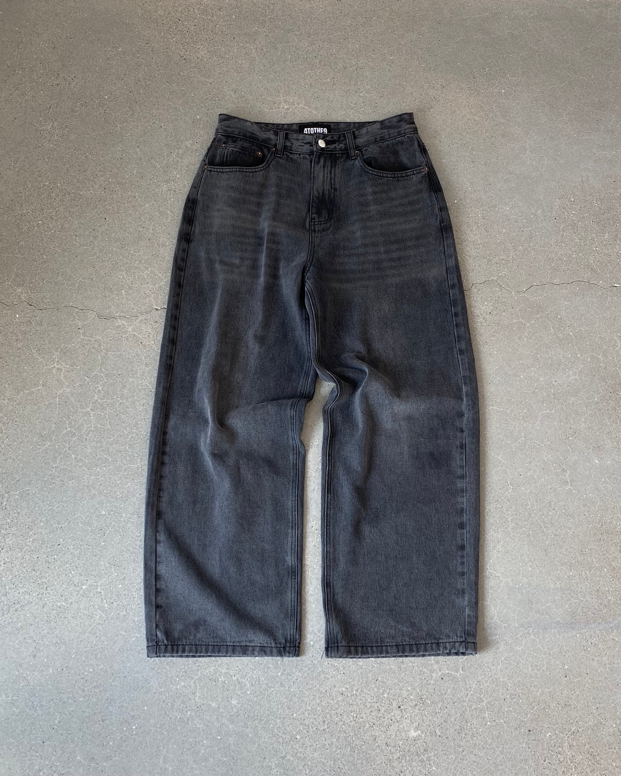 Stone Grey Distressed Denims