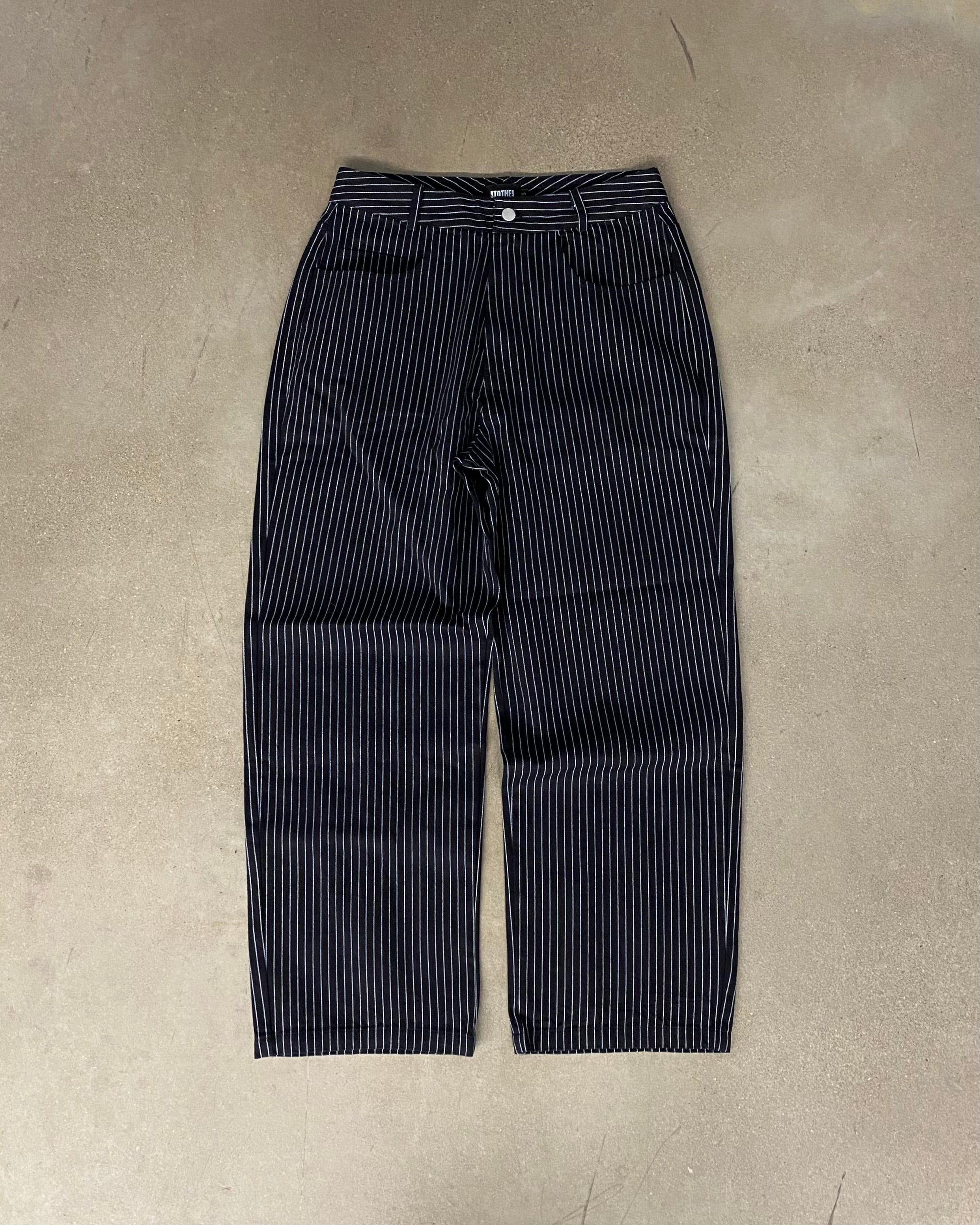 Pinstripe Baggy Jeans