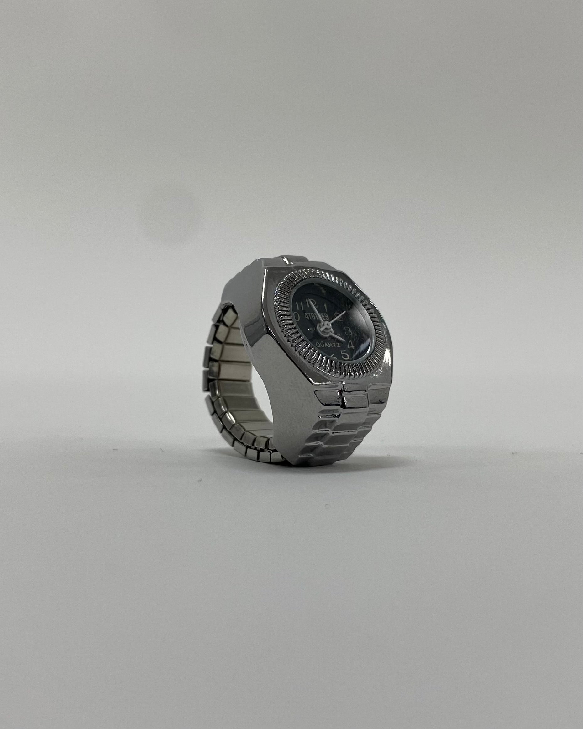 Silver Clock Ring