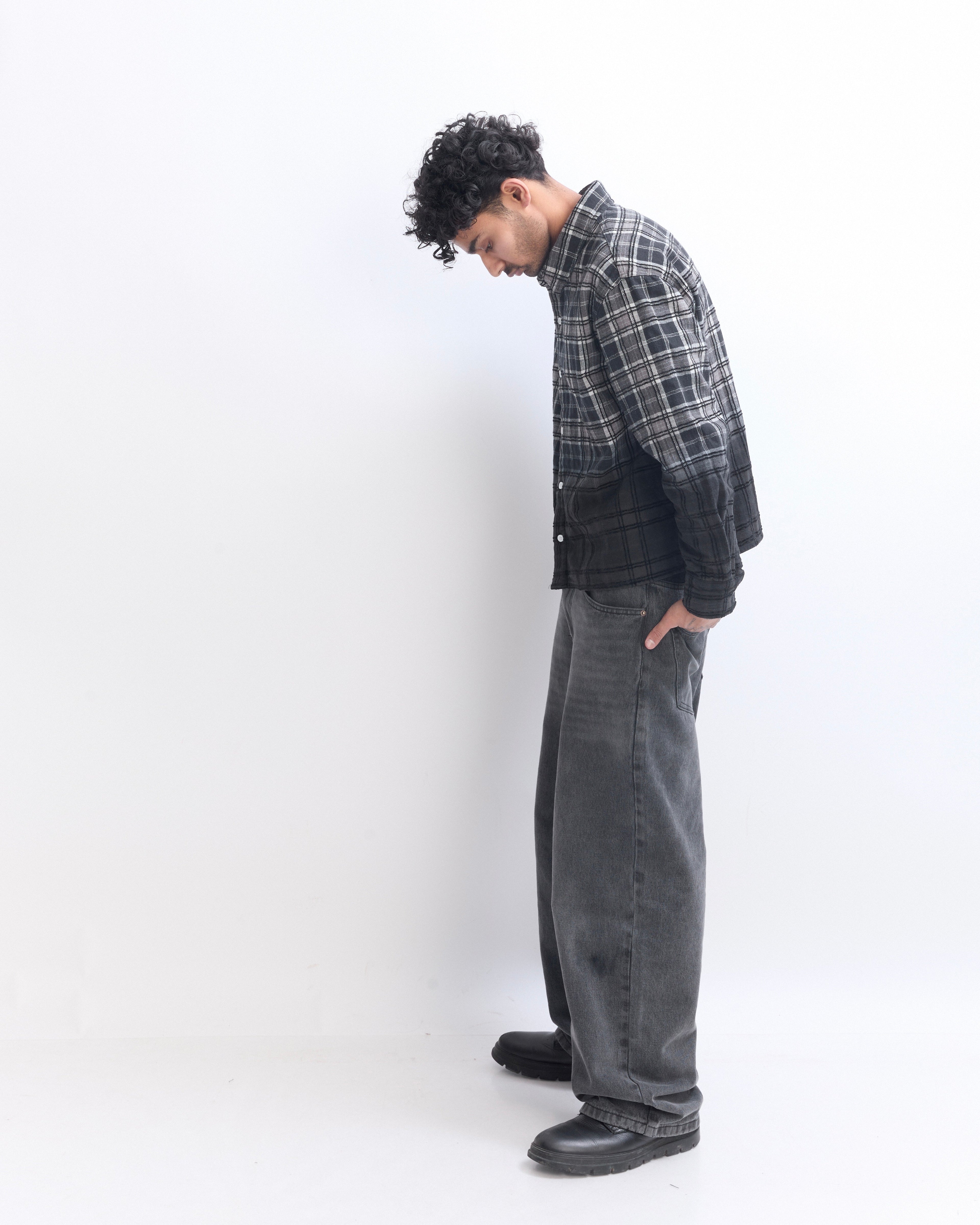 Stone Grey Distressed Denims